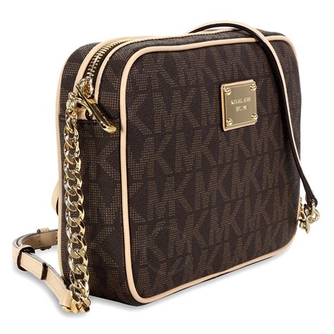 michael kors large jet set crossbody brown